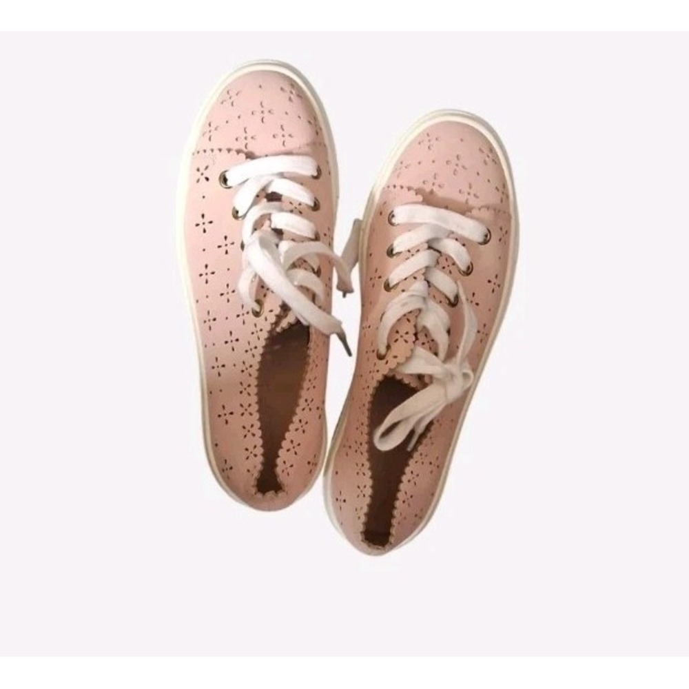 Loft Pink Lace-Up Sneakers With Cutouts Size 7